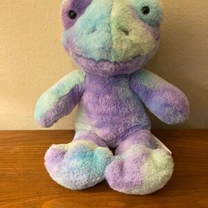 Build-A-Bear BAB Hoppy Swirls Frog Plush Tie Dye W Heartbeat Add On Rare HTF